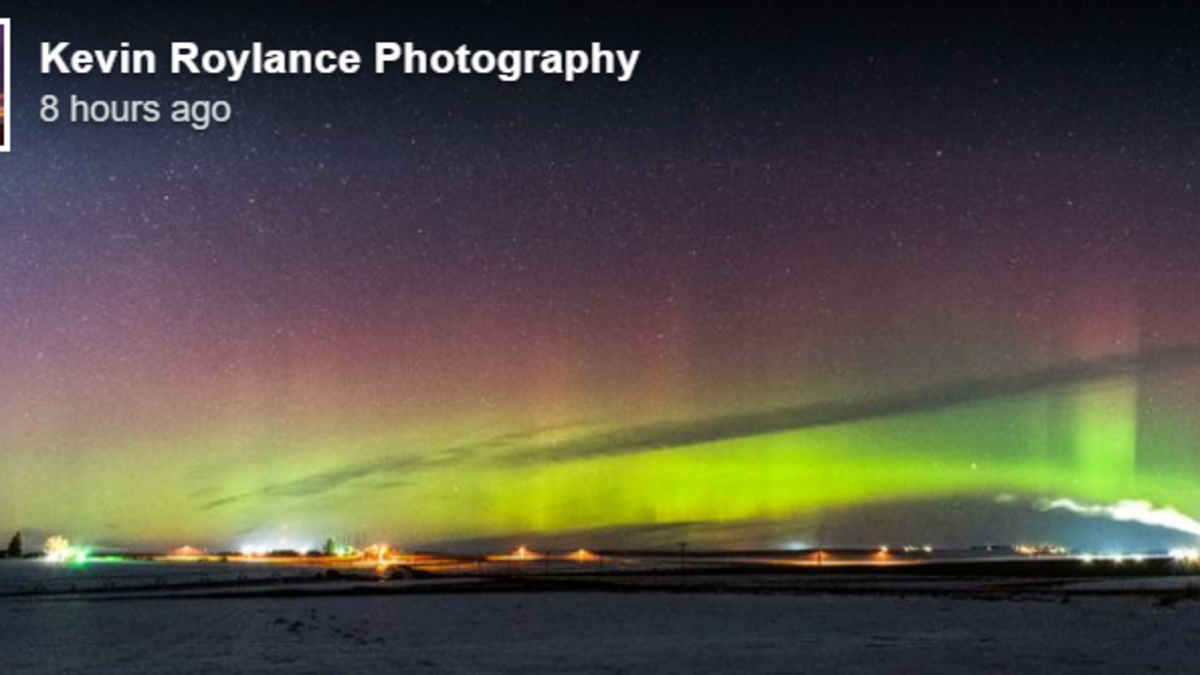 In this Feb. 3, 2022, photo taken by Kevin Roylance Photography, the northern lights are visible in Moses Lake, Washington.