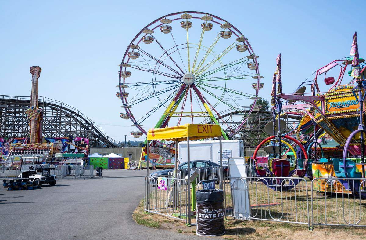 A view of the State Fair Grounds before the fair opens tomorrow on September 2nd in Puyallup, Wash. on Sept. 1, 2022.