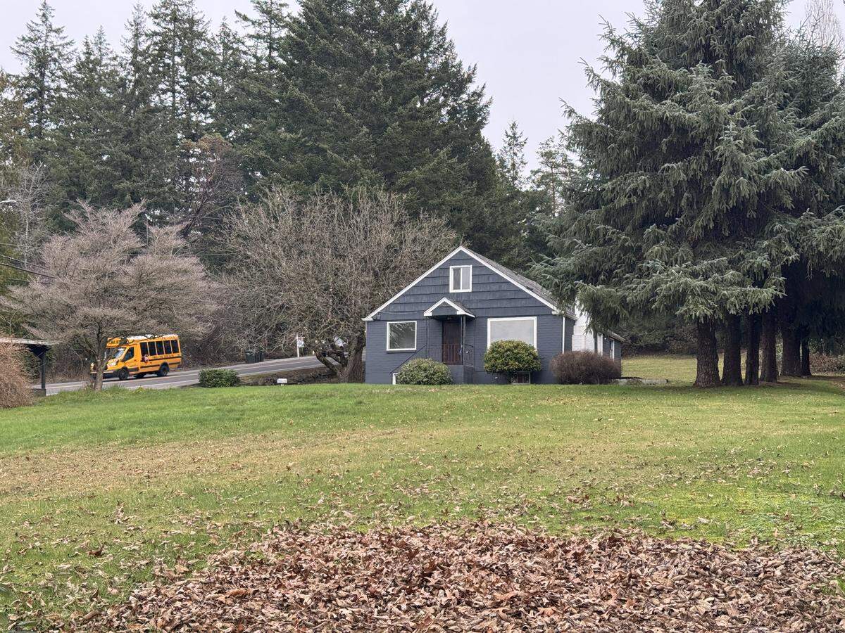 The house at 6422 144th St. NW is located next to Peninsula High School, pictured Tuesday, Jan. 27, 2026 in Purdy, Wash. The Peninsula School District decided to purchase the house and the 0.63-acre property it sits on for future programming, the district’s CFO said.