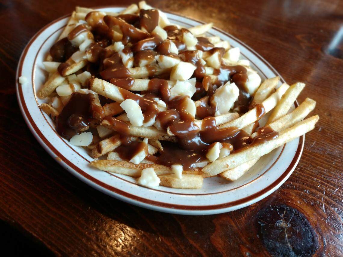 Poutine with brown gravy and cheese curds from Oddfellas Pub & Eatery in Auburn.