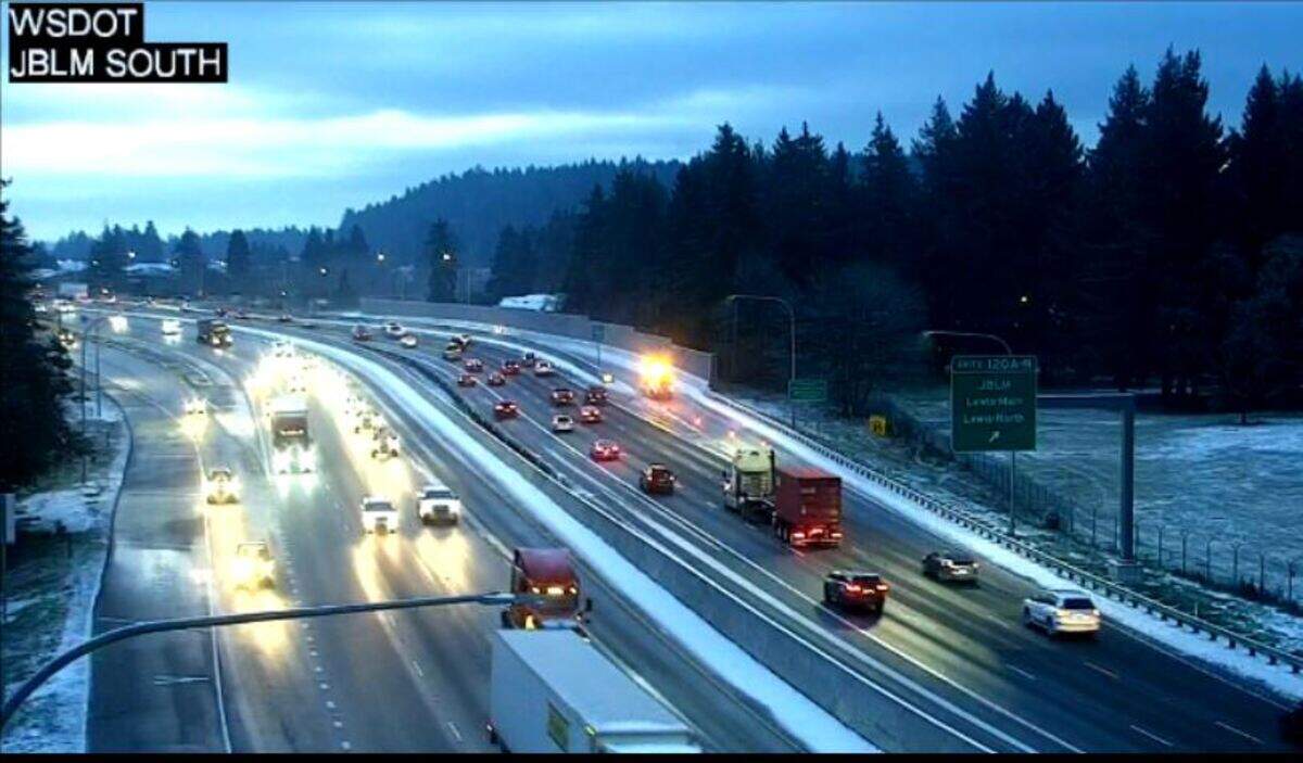 A collision on northbound Interstate 5 on the off-ramp to the Joint Base Lewis_McChord Main Gate created some traffic delays Thursday morning. The off-ramp was temporarily closed.