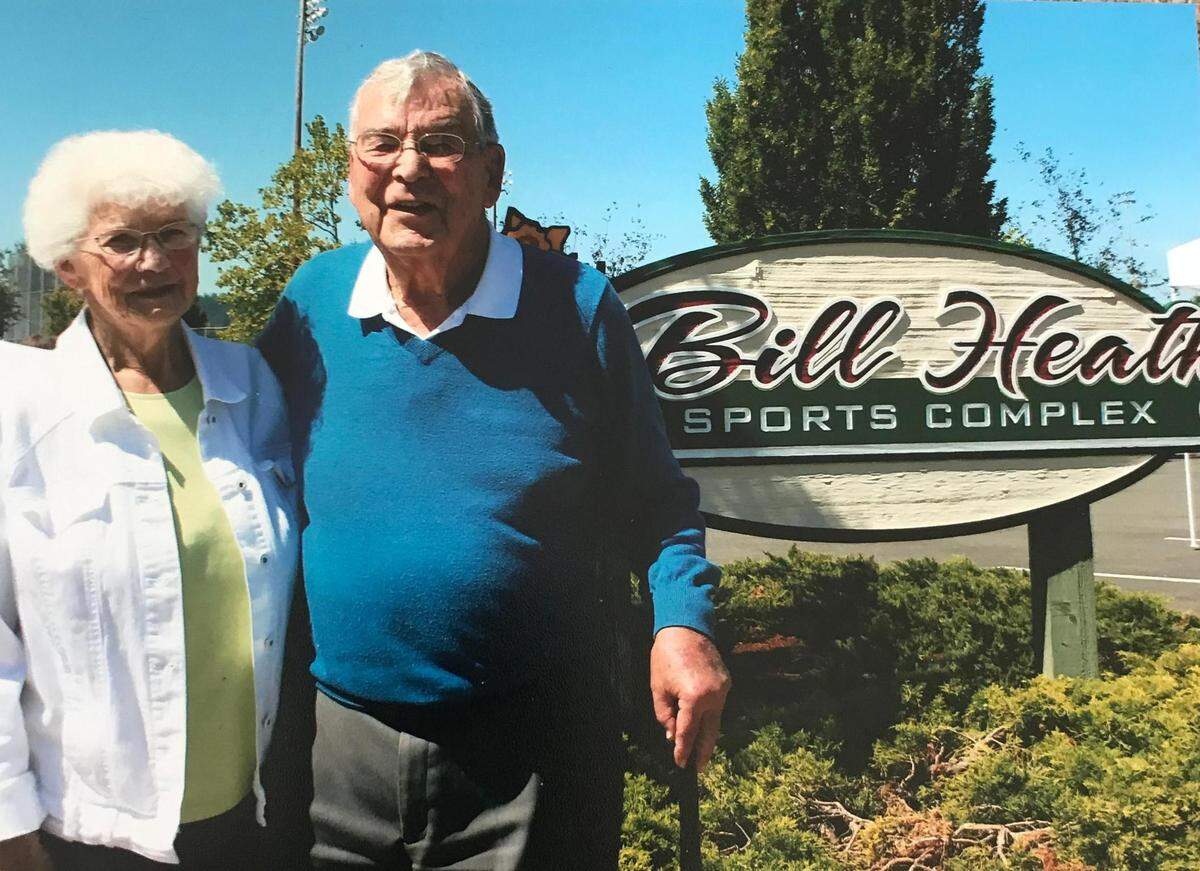 Jane and Bill Heath at the naming of the Bill Heath Sports Complex in Sumner.