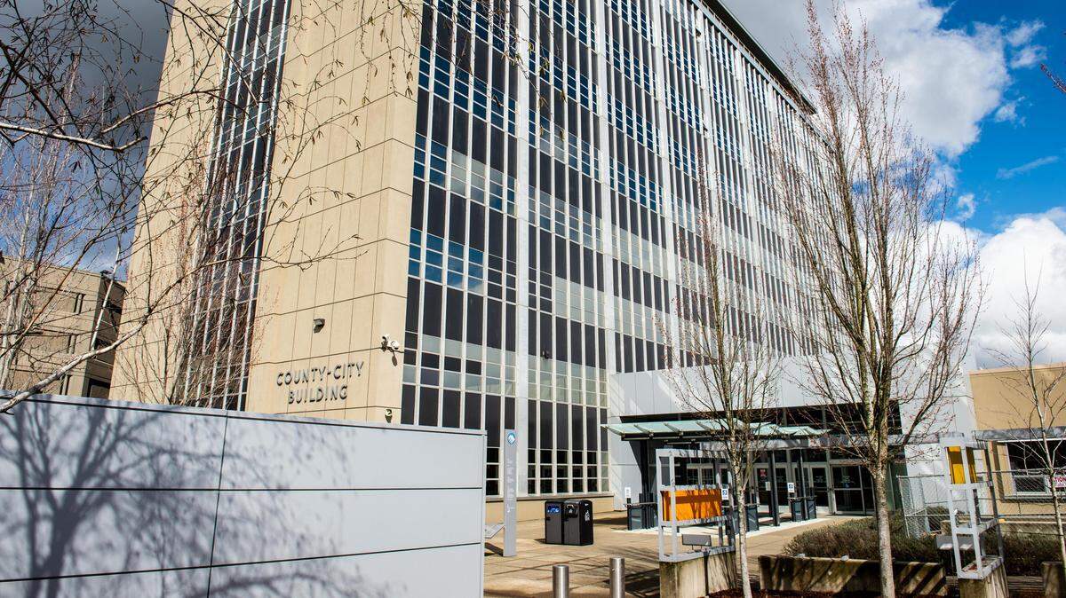 The Pierce County-District building in Tacoma on March 23, 2020.
