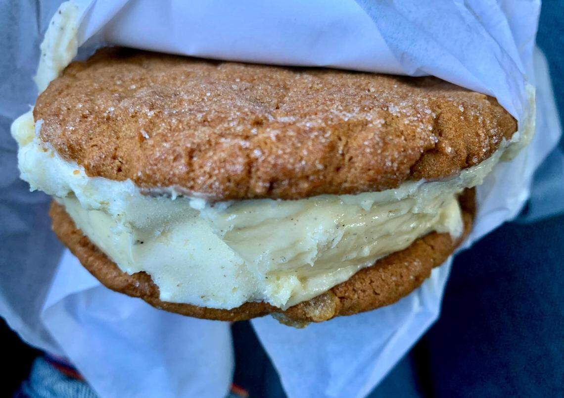 Glass Bottle Creamery uses real eggs and local milk to create its rich ice cream on Vashon. Treats also include sandwiches featuring cookies from sister company Vashon Island Baking Co.
