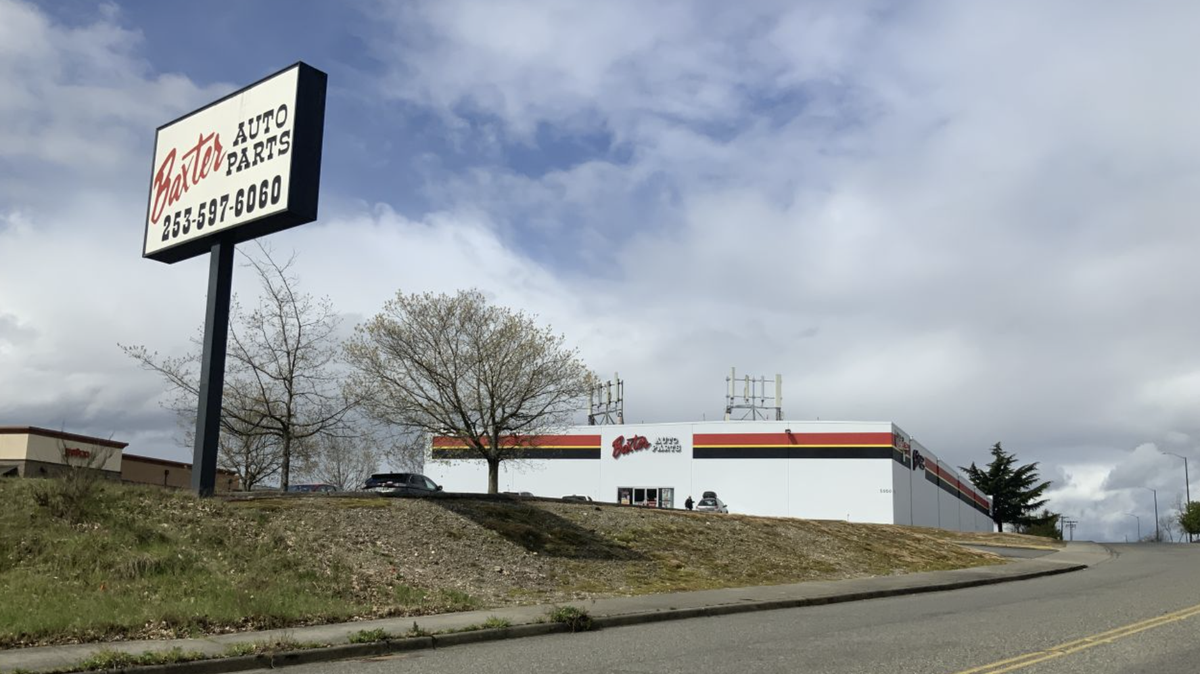 The former Baxter Auto Parts site (seen here in 2022), 5950 N. Ninth St., could become a new Tesla Tacoma Collision Center, according to a new permit filing with the City of Tacoma.