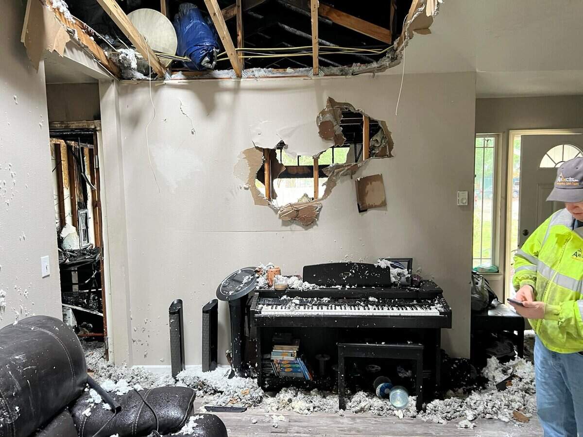 The fire started in the garage of the home on Feb. 17 and spread to the attic. Key Peninsula firefighters put it out.