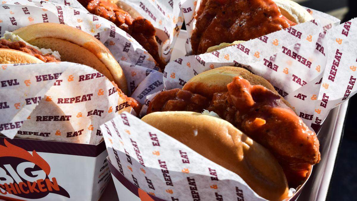 Big Chicken serves sandwiches, tenders and fries at Climate Pledge Arena in Seattle. A recent permit filing with the City of Tacoma and a shopping center site map indicate plans for a Big Chicken at 2601 N. Pearl St.