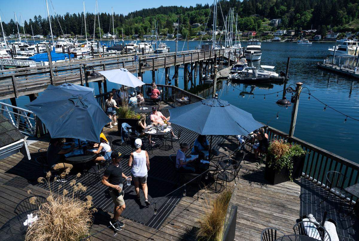 Little beats brunch on the Netshed No. 9 deck in the summertime. “You are sitting right in the heart of the harbor,” said co-owner Katie Doherty.