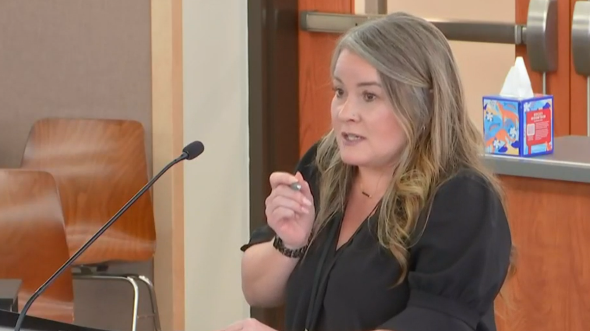 Devon Isakson, social service supervisor for Human Services, presents funding recommendation for Homeless Housing Program during June 18 Health and Human Services Committee meeting.