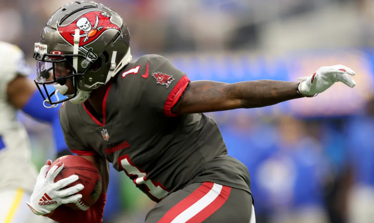 The Seahawks claimed NFL veteran kickoff and punt returner Jaelon Darden, here in a game for the Tampa Bay Buccaneers in his rookie season of 2021, off waivers from the Cleveland Browns Dec. 5, 2024.