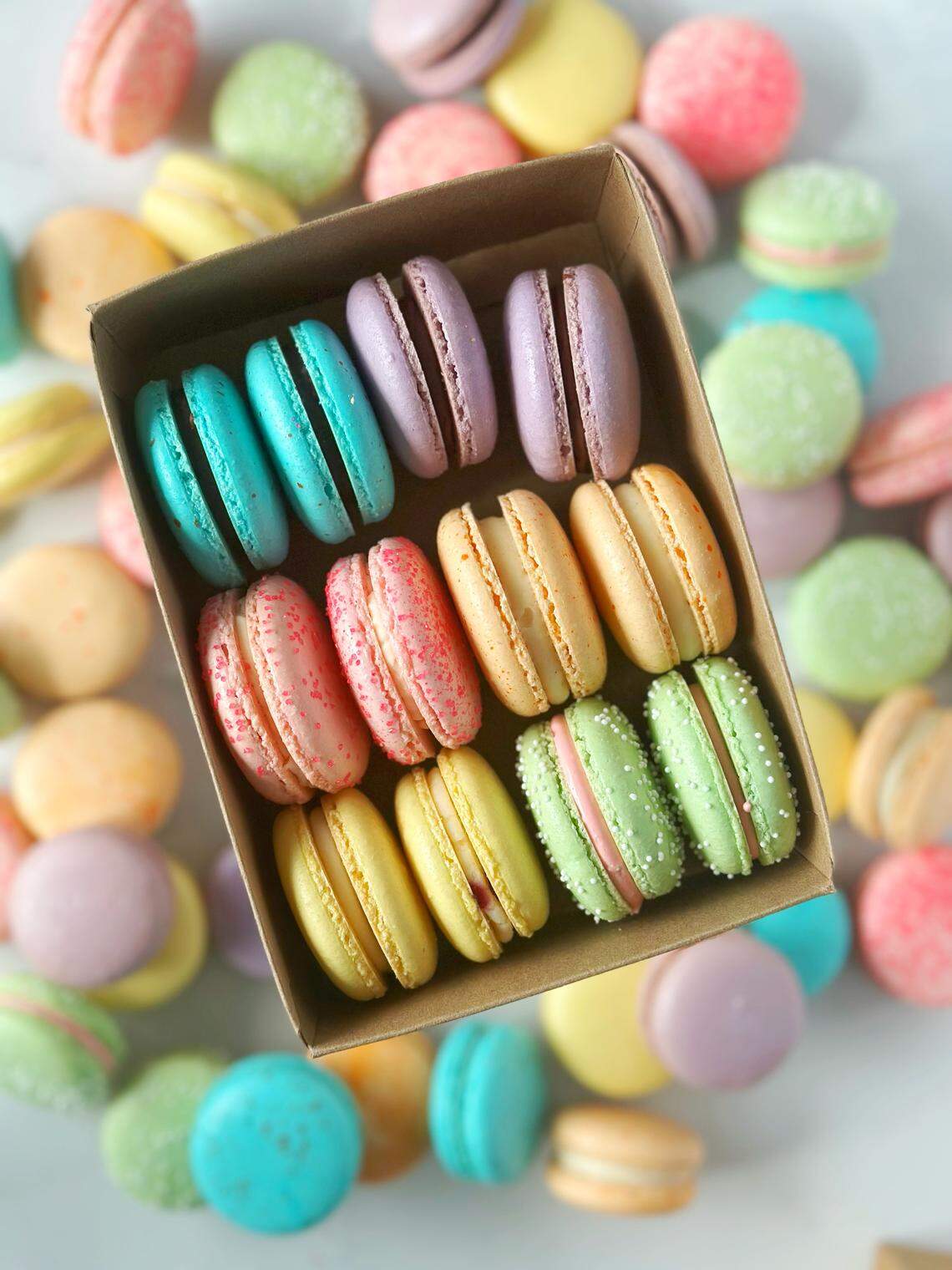 Boxed macarons from Emy Ray Bakes, a small business in Gig Harbor, Wash.