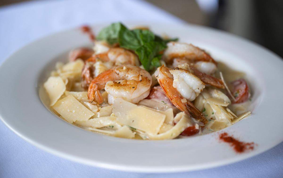 Chef Eric Kilgore is leading the classic seafood side of the menu, which includes this shrimp alfredo.