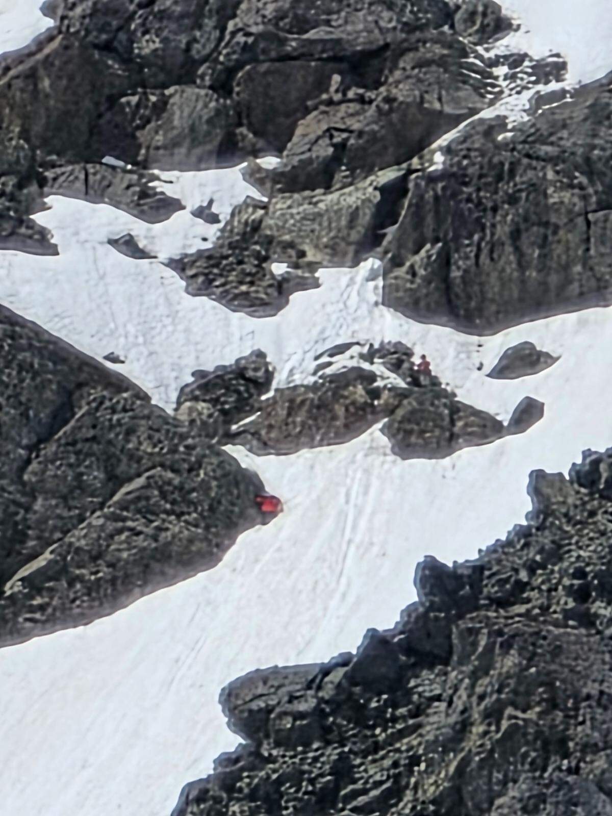 The rock that Garcia struck on Mount Deception from Hans Hughes’s viewpoint on Snifter Spire.