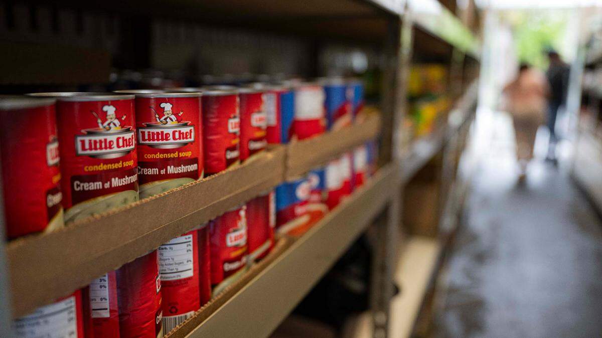 Food is shown at a food bank in this file photo.