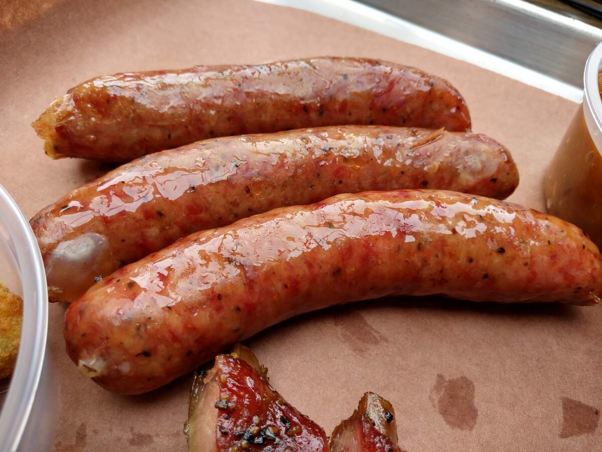 Smoked sausage from BBQ2U in Gig Harbor.