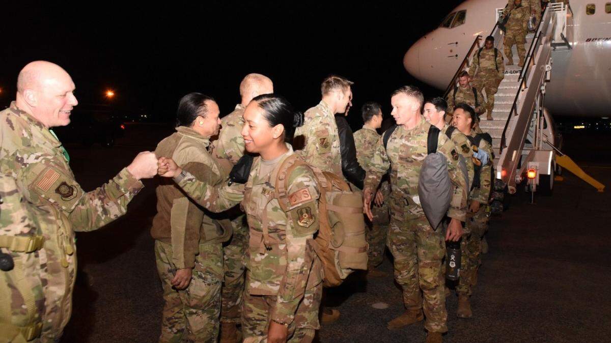 A group of more than 150 airmen returned to Joint Base Lewis-McChord on Oct. 4 following a six month deployment in Kuwait where they carried out combat operations.