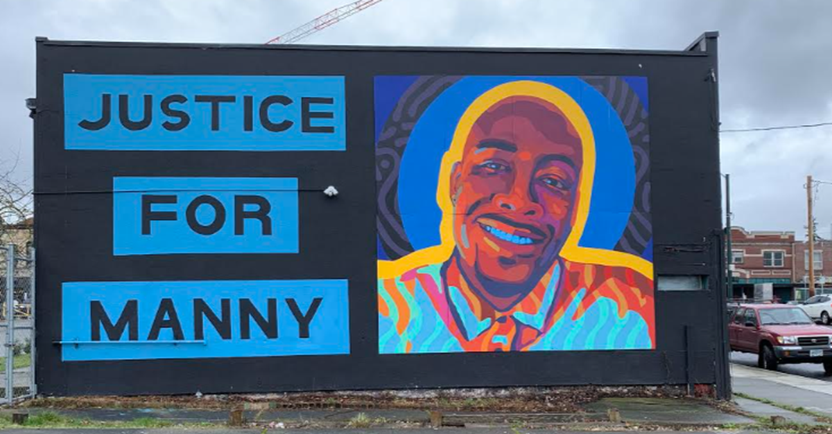 A photo of the Manuel Ellis mural on Hilltop in Tacoma.