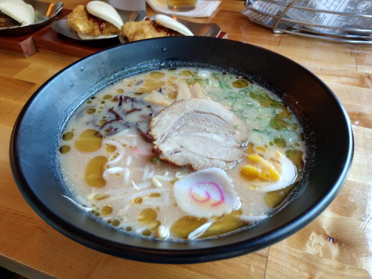 A bowl of ramen from Zen Ramen & Sushi Burrito.