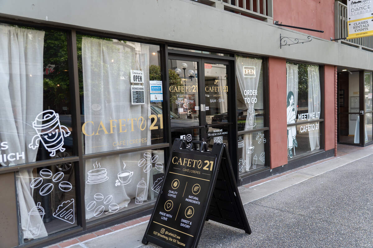 Cafeto 21 is located next to Tacoma Dance Studios and Tacoma School of the Arts theater in downtown Tacoma.