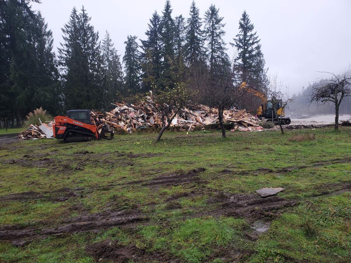 Pierce County demolished a Graham-area house Tuesday, Dec. 5, due to flooding concerns along the river