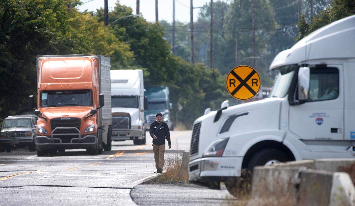 The Tacoma City Council approved a $1.5 million settlement after a driver was killed by a train at this crossing on Milwaukee Way - shown on Monday, Aug. 26, 2024.