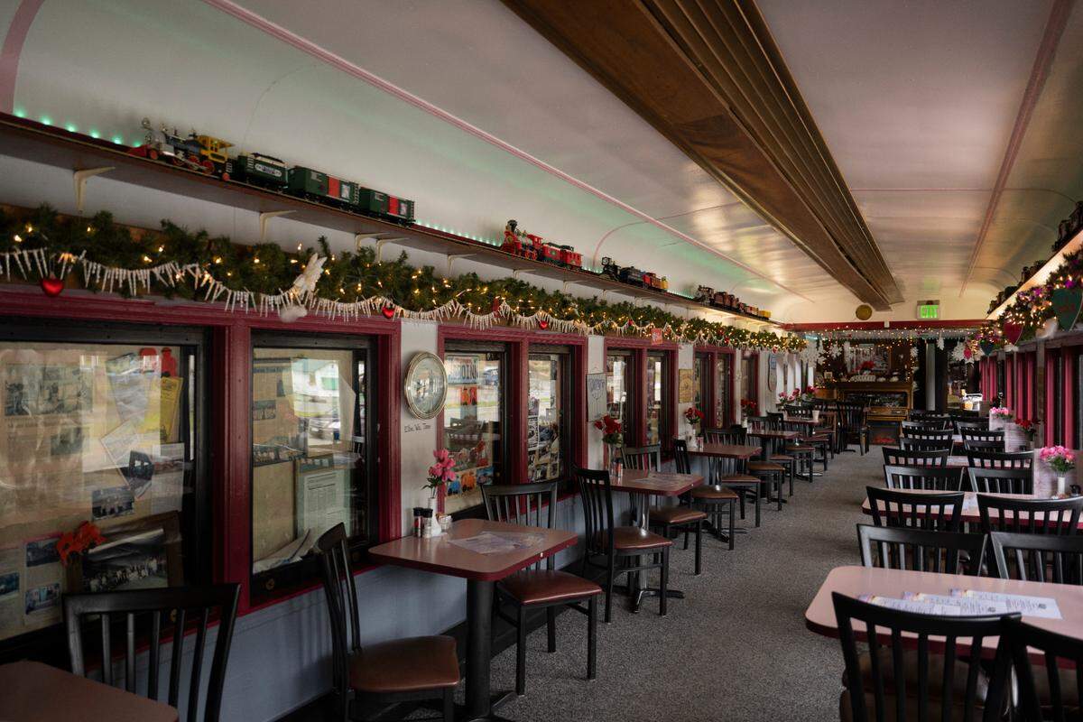 The Mt. Rainier Railroad Dining Co. seen Monday, Jan. 29, 2024, in Elbe, Washington.