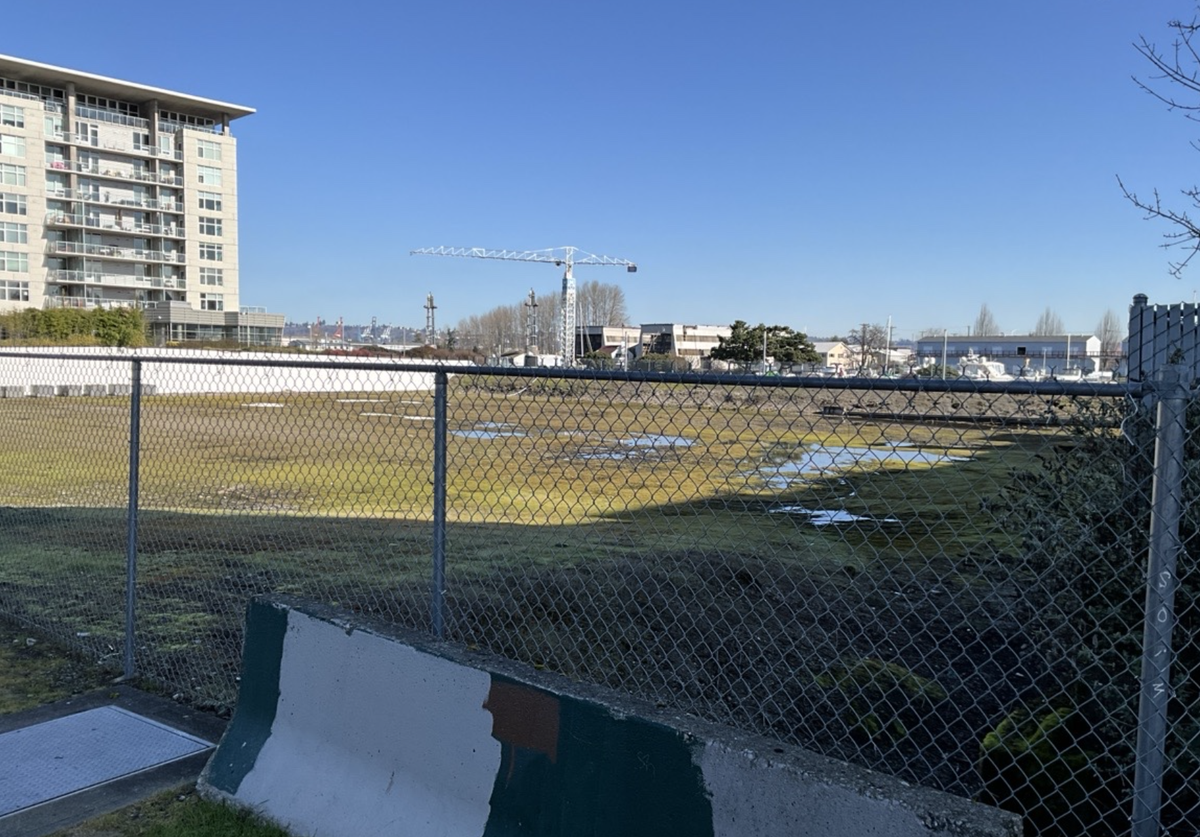 1543 Dock St., seen in March 2024, also known as Site 4 along the Foss, has been on pause for years over plans for a hotel.