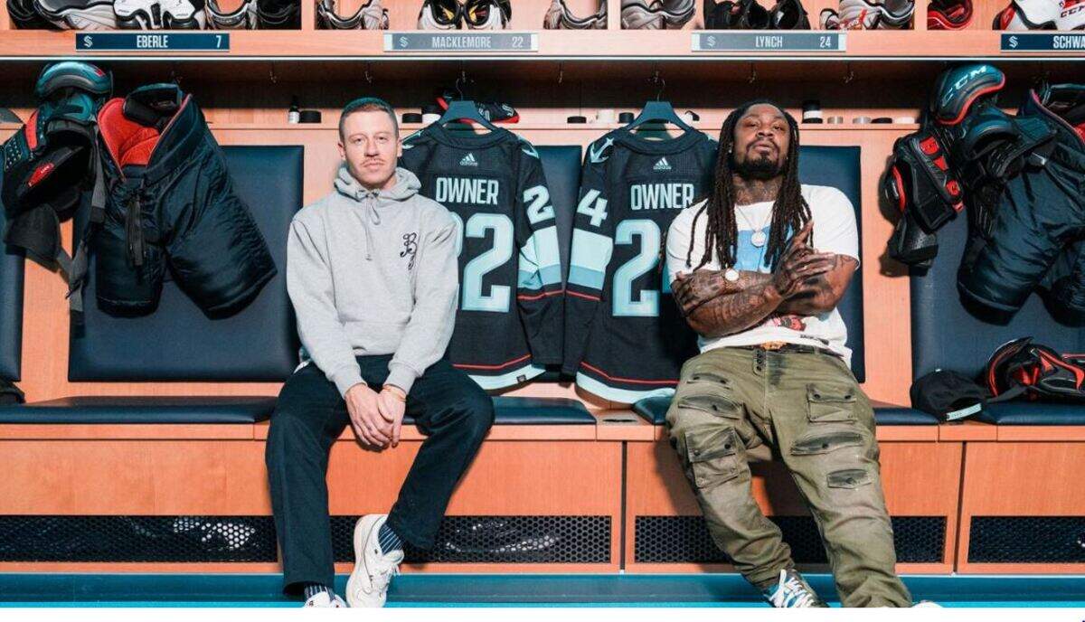 Seattle-based Grammy Award-winning rap star Macklemore and former Seahawks Super Bowl-champion running back Marshawn Lynch were announced by the Seattle Kraken as minority-share investors in the NHL team.