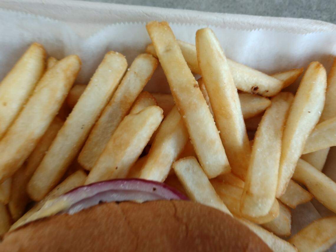 Fries are medium-width at Build-A-Burger in Tacoma.