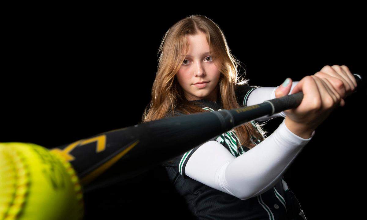 Kentwood sophomore pitcher Sarah Wright is The News Tribune’s All-Area Softball Player of the Year. She is shown at Kentwood High School in Covington, Washington on Thursday, June 9, 2022.