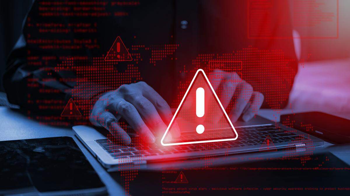 A system warning appears on a computer screen. The Monroe County Management Agency notified residents on Monday, Dec. 1, 2025, of an alleged hack of one of their systems from November.