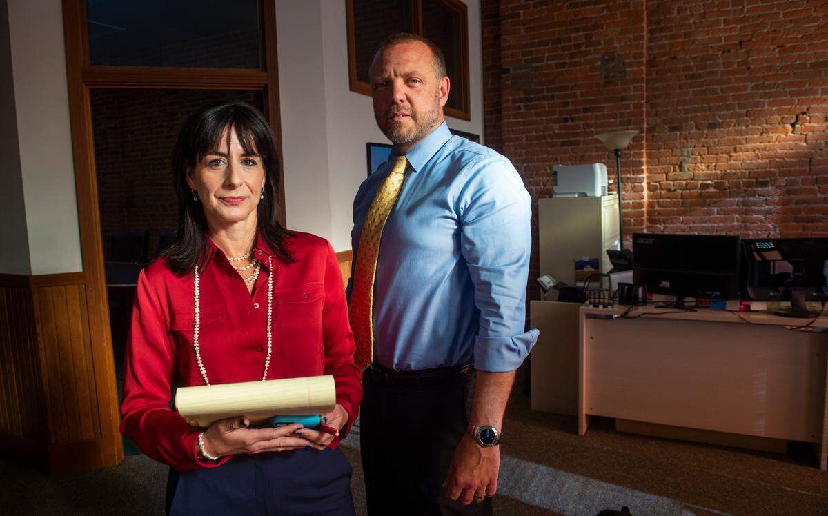 Tacoma attorneys Kim Shomer, 50, originally from Philadelphia and Spencer Freeman, 49, a Colorado native, met at the University of Puget Sound law school. They’ve been married 17 years. Although only Shomer is Jewish, they decided to raise their two sons in the faith. “Spencer and I decided, before they were born, that would be something we’d be doing as a family,” Shomer said.