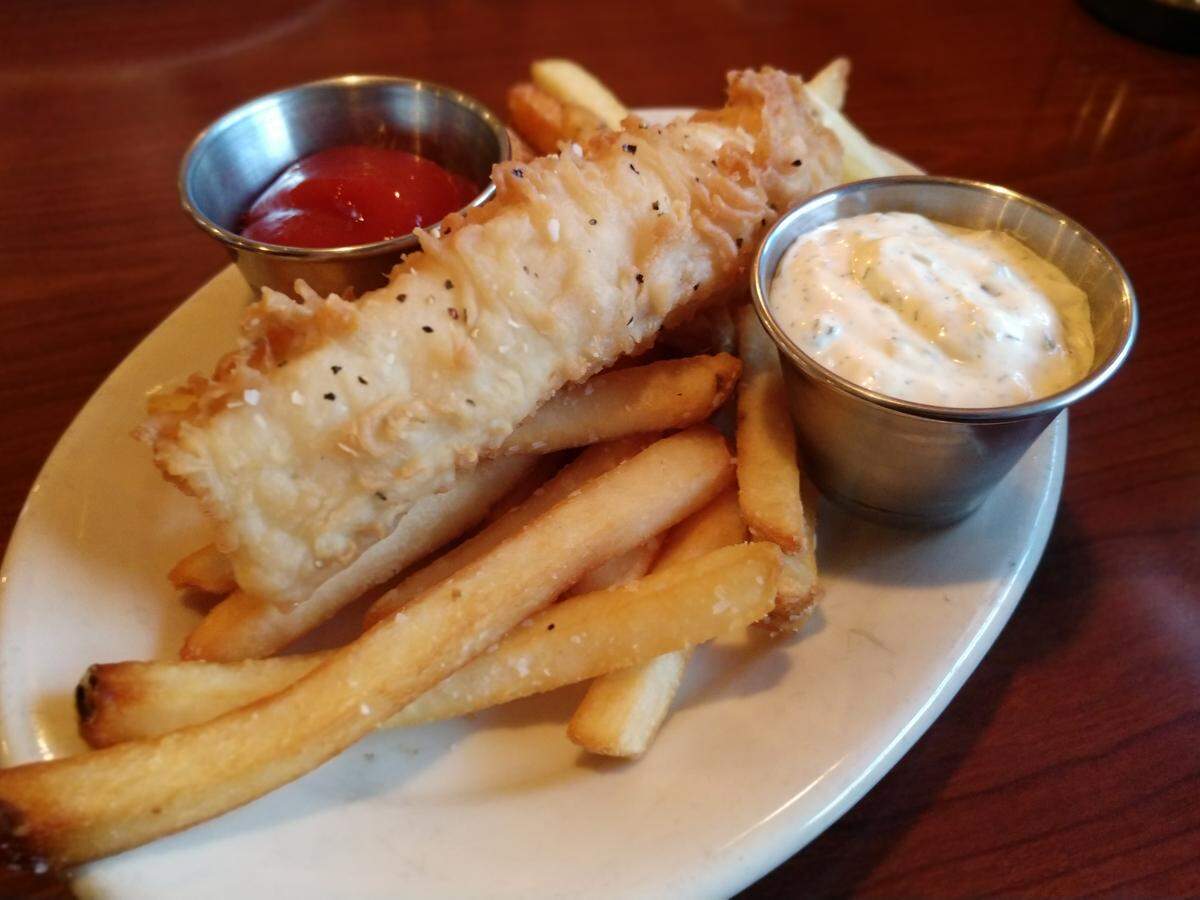 Happy hour fish and chips ($6) from O’Neill’s Pub & Grill in Gig Harbor.