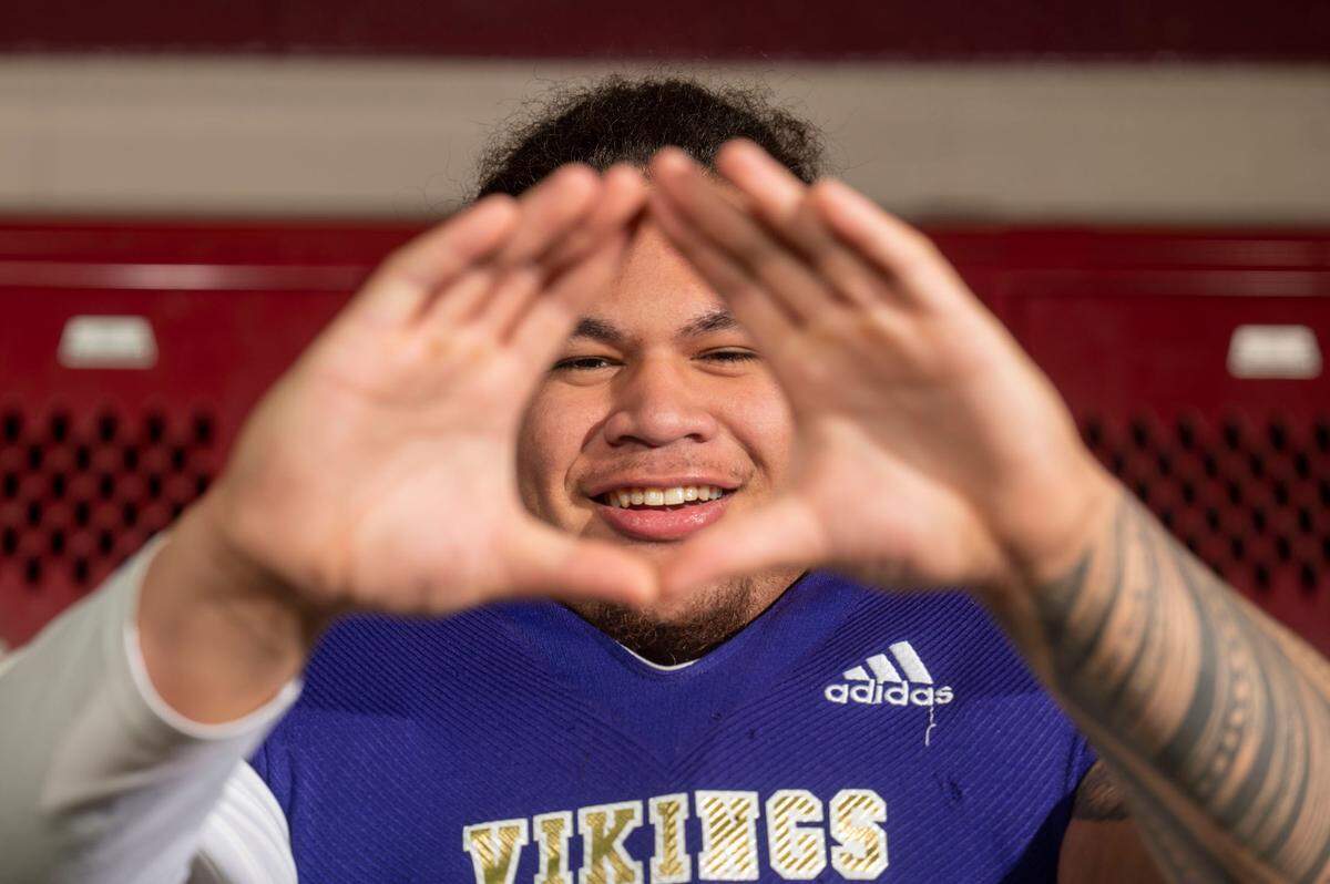 Puyallup’s Dave Iuli photographed at Mount Tahoma High School on Monday, Dec. 20, 2021.