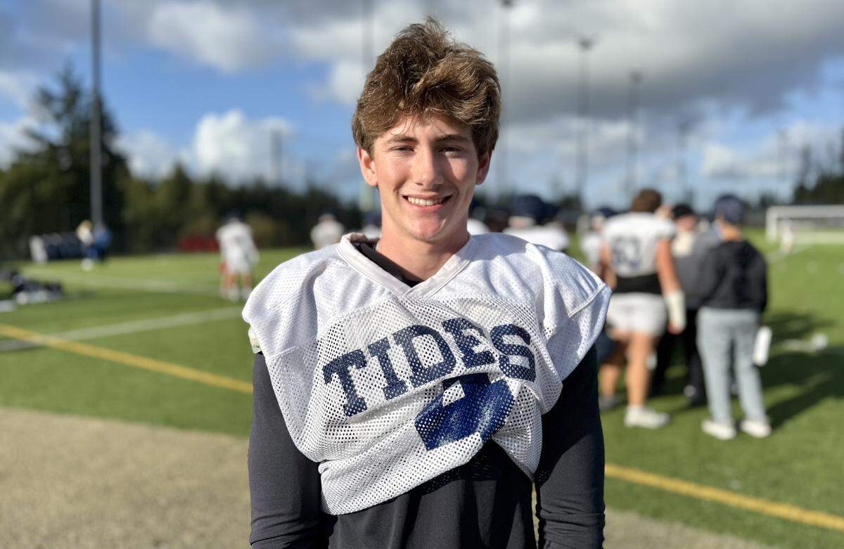 Gig Harbor High School senior safety Henry Blake, an Oregon State soccer commit, has been one of the team’s best defensive players for the Tides in the 2025 season. Photographed at Gig Harbor High School at practice on Wednesday, Oct. 29, 2025.