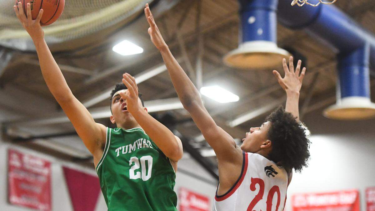 Tumwater’s Damon Gaither shoots during the first quarter. Black Hills played Tumwater in a basketball game at Black Hills High School in Olympia, Wash., on Friday, Jan. 24, 2020.