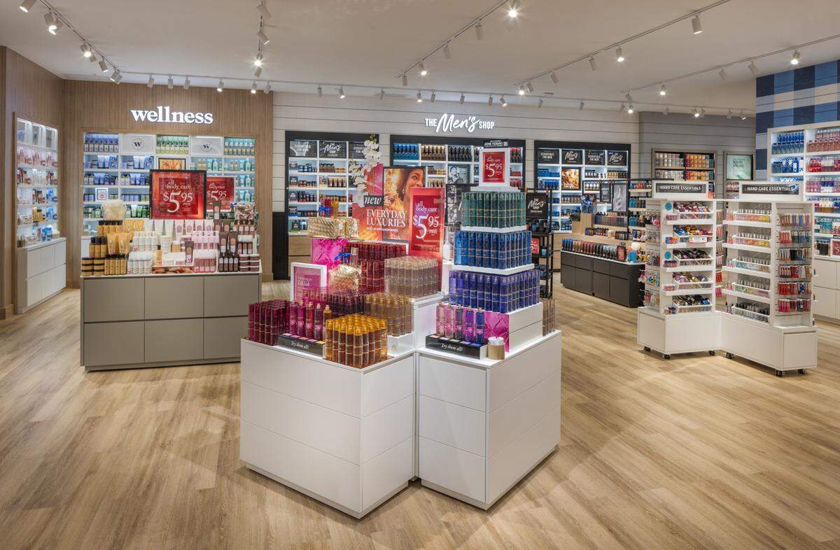 Bath & Body Works plans to open a location in Gig Harbor’s Olympic Village shopping center in late October 2025, near other businesses in the shopping center including Ulta Beauty, Bartell Drugs and Ross Dress for Less. The store will feature the brand’s new Gingham+ design, pictured in this general company photo.