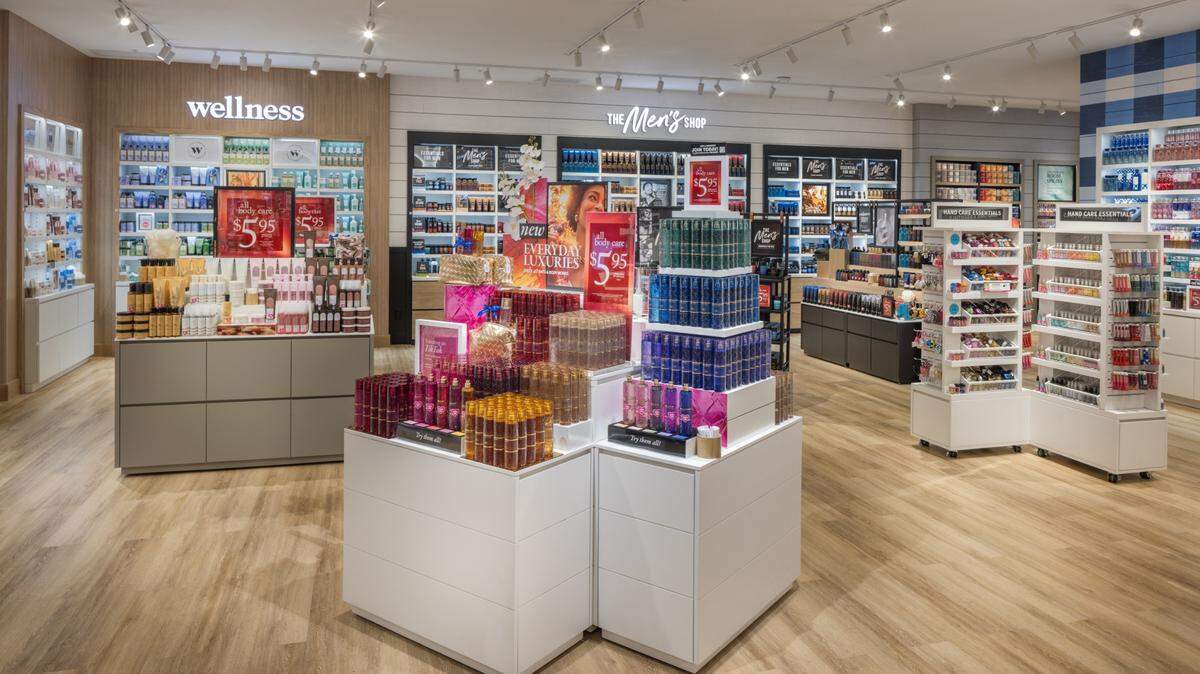 Bath & Body Works plans to open a location in Gig Harbor’s Olympic Village shopping center in late October 2025, near other businesses in the shopping center including Ulta Beauty, Bartell Drugs and Ross Dress for Less. The store will feature the brand’s new Gingham+ design, pictured in this general company photo.
