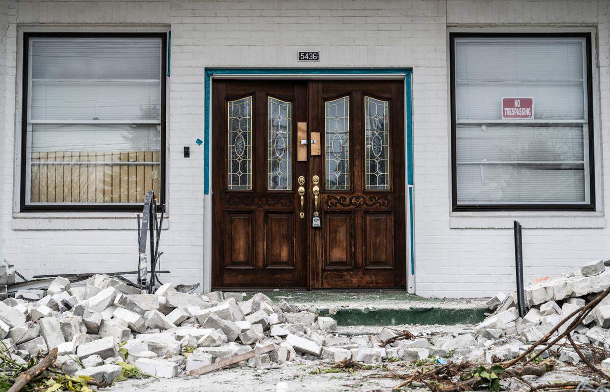 A view of the former Piper Funeral Home being demolished on South Puget Avenue in Tacoma, Wash. on Monday, March 28, 2022.