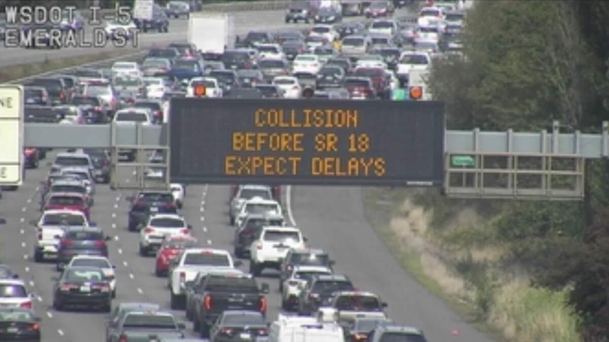 A crash in the Federal Way area is causing traffic to spill into Fife on Saturday.