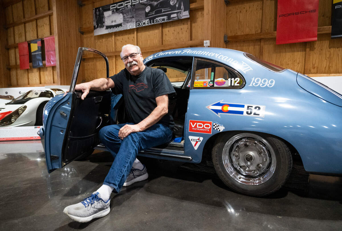 Rick Danielson of Graham poses for a portrait with his 1956 Porsche 356 A Rally that he loaned to the Lemay — America’s Car Museum for its new exhibition, “Porsche at 75,” in Tacoma on March 14, 2023.