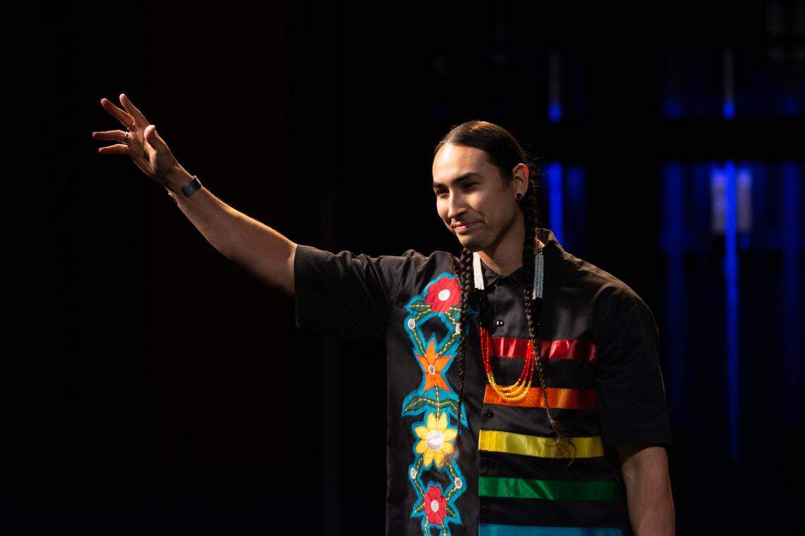 Diné, Oglala Lakota and Omaha Comedian Tatanka Means opens his set at NSO Entertainment’s third sold-out Native Comedy Jam Saturday, Feb. 5, at the Performing Arts and Event Center in Federal Way. Means was named The National Indian Gaming Association’s Entertainer of the Year for 2018 and will be playing John Wren in the Martin Scorsese film “Killers of the Flower Moon” set to release this year.