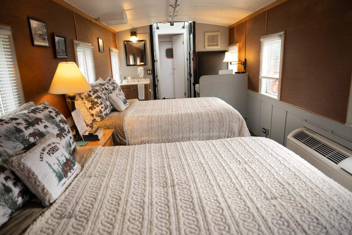 The Hobo Inn has several unique hotel rooms inside train cars, on Monday, Jan. 29, 2024, in Elbe, Washington.