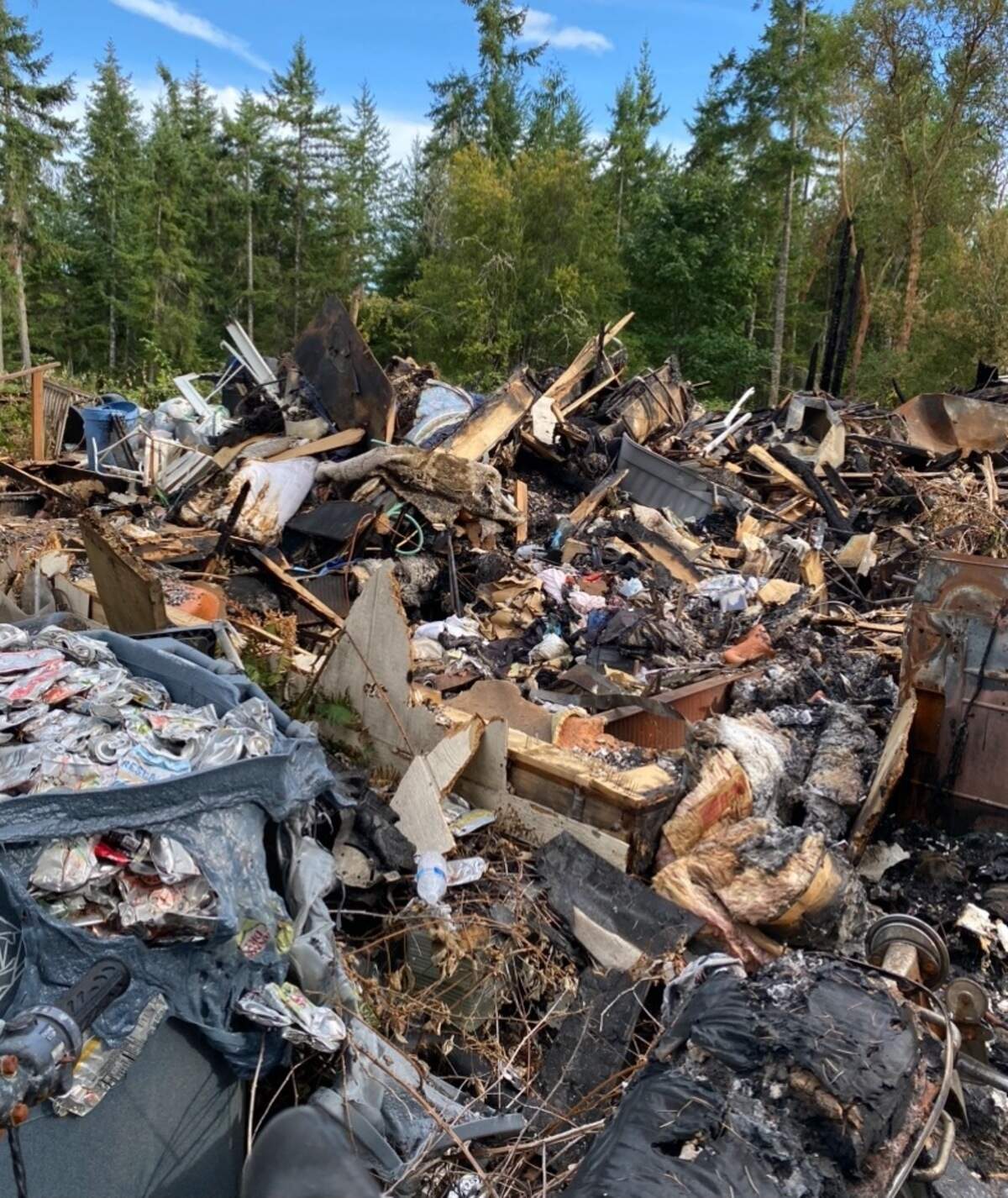 This image shows debris from the Key Peninsula fire.