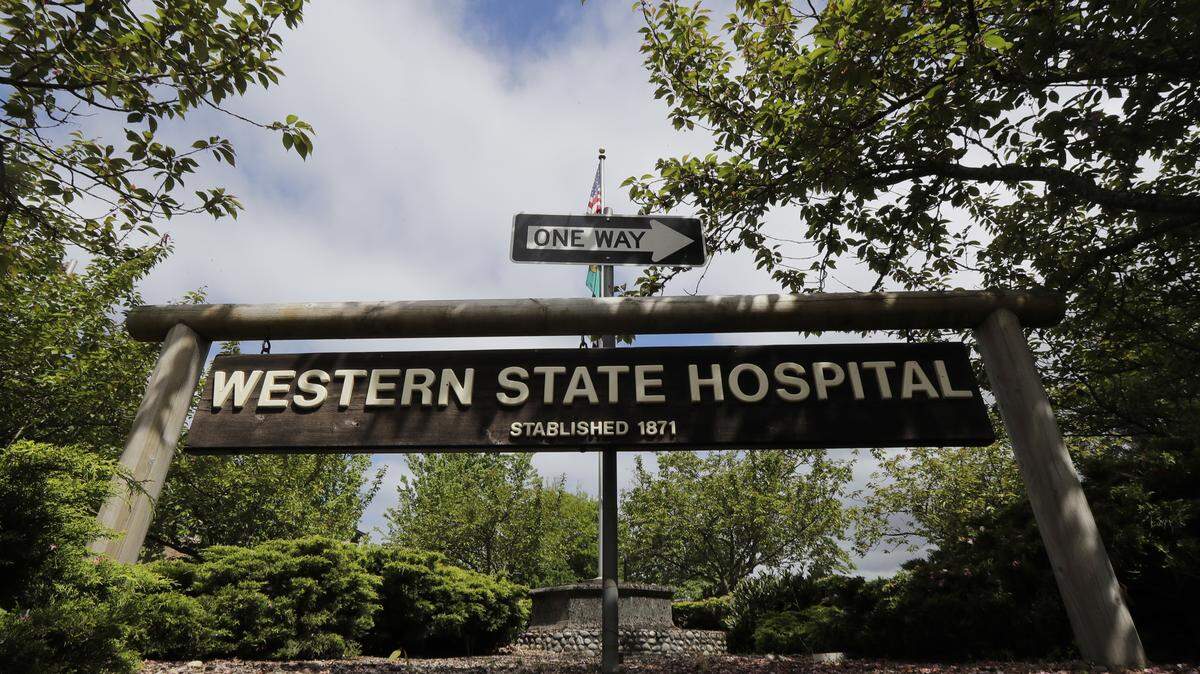 A sign for Western State Hospital is shown Friday, May 11, 2018, in Lakewood.