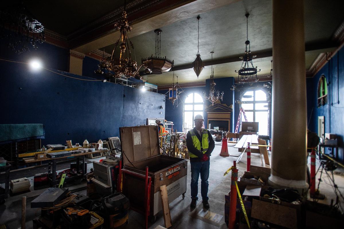 Brian McMenamin stands the McMenamins Elks Temple in Tacoma, Wash., on Wednesday, Feb. 27, 2019.