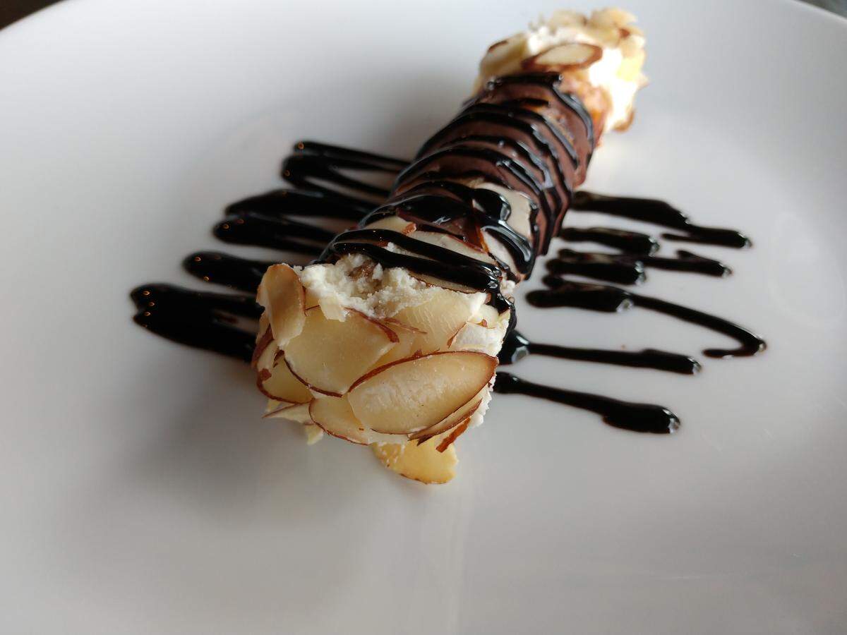 Cannoli coated in chocolate and Almond Roca from Gino’s at the Point on the Dash Point waterfront.