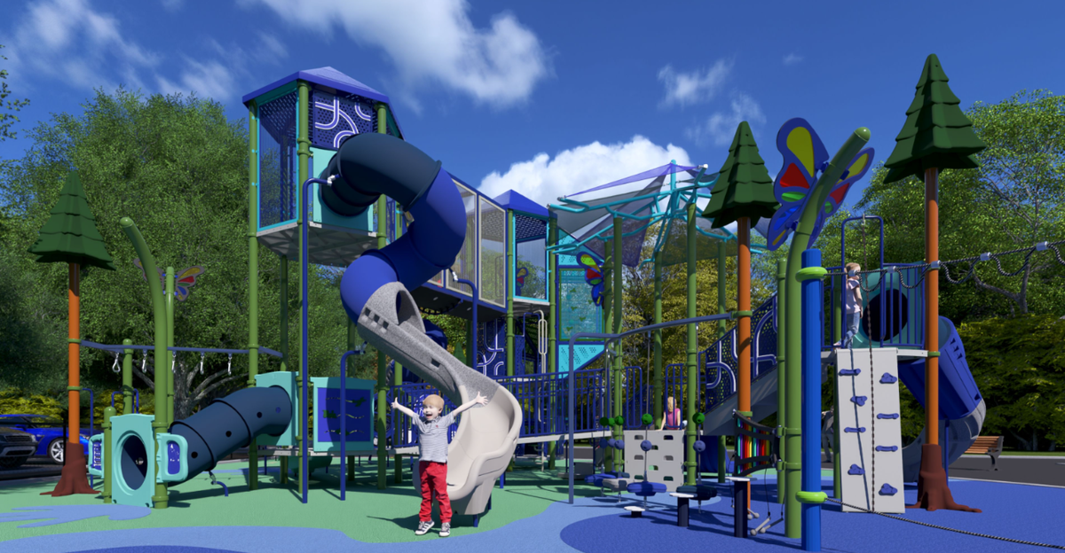 A rendering for a new playground design at Bradley Lake Park, located at 531 31st Ave. SE in Puyallup, Wash. City officials told The News Tribune they expect construction to happen in the fall of 2027.