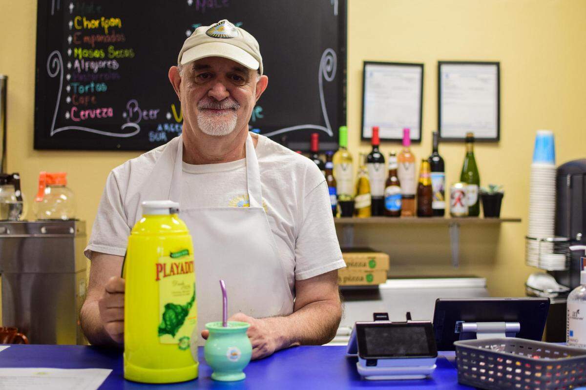 Sur Bakery owner Osvaldo Lahoz creates traditional Argentinian pastries at 10518 South Tacoma Way in Lakewood, Wash. He recently expanded into the space next door, opening a sit-down cafe with sandwiches, coffee, wine and beer, plus soccer on the television.