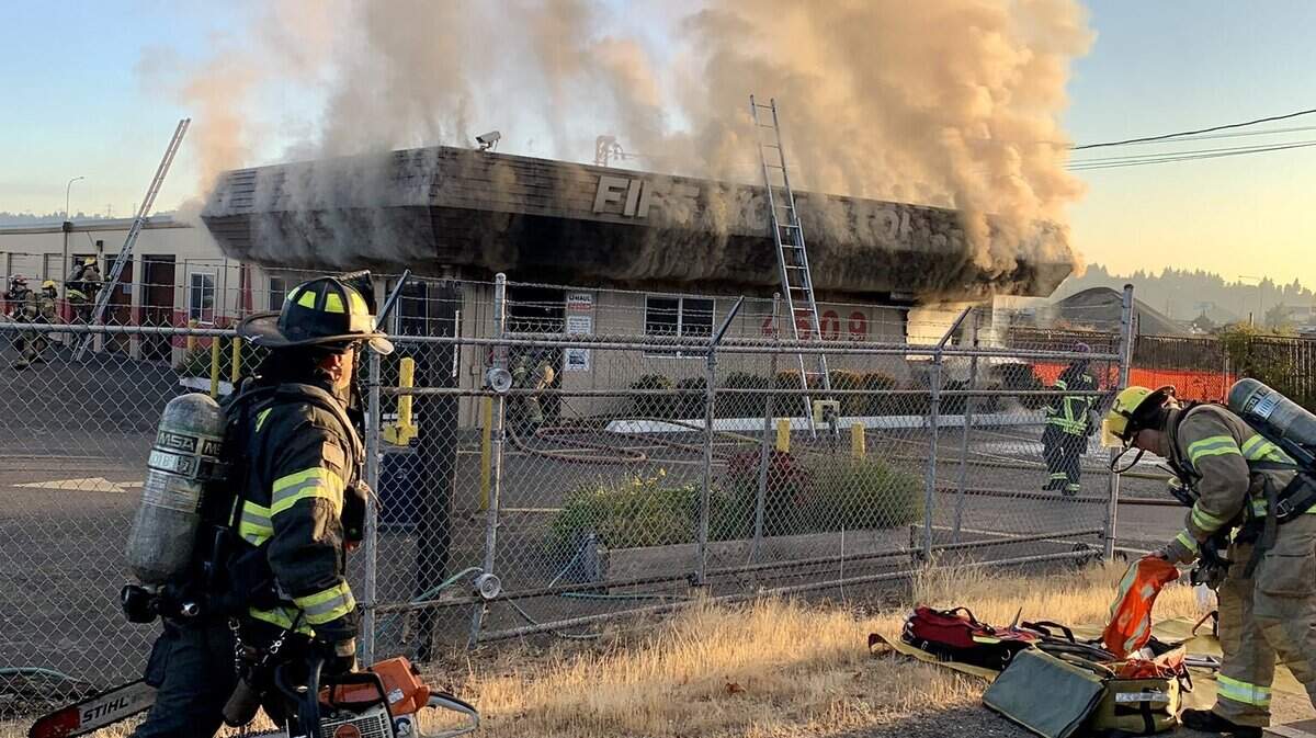 A fire at a U-Haul business in Fife caused heavy smoke in the area and was contained to the front part of the business on Friday, Sept. 15, 2023.
